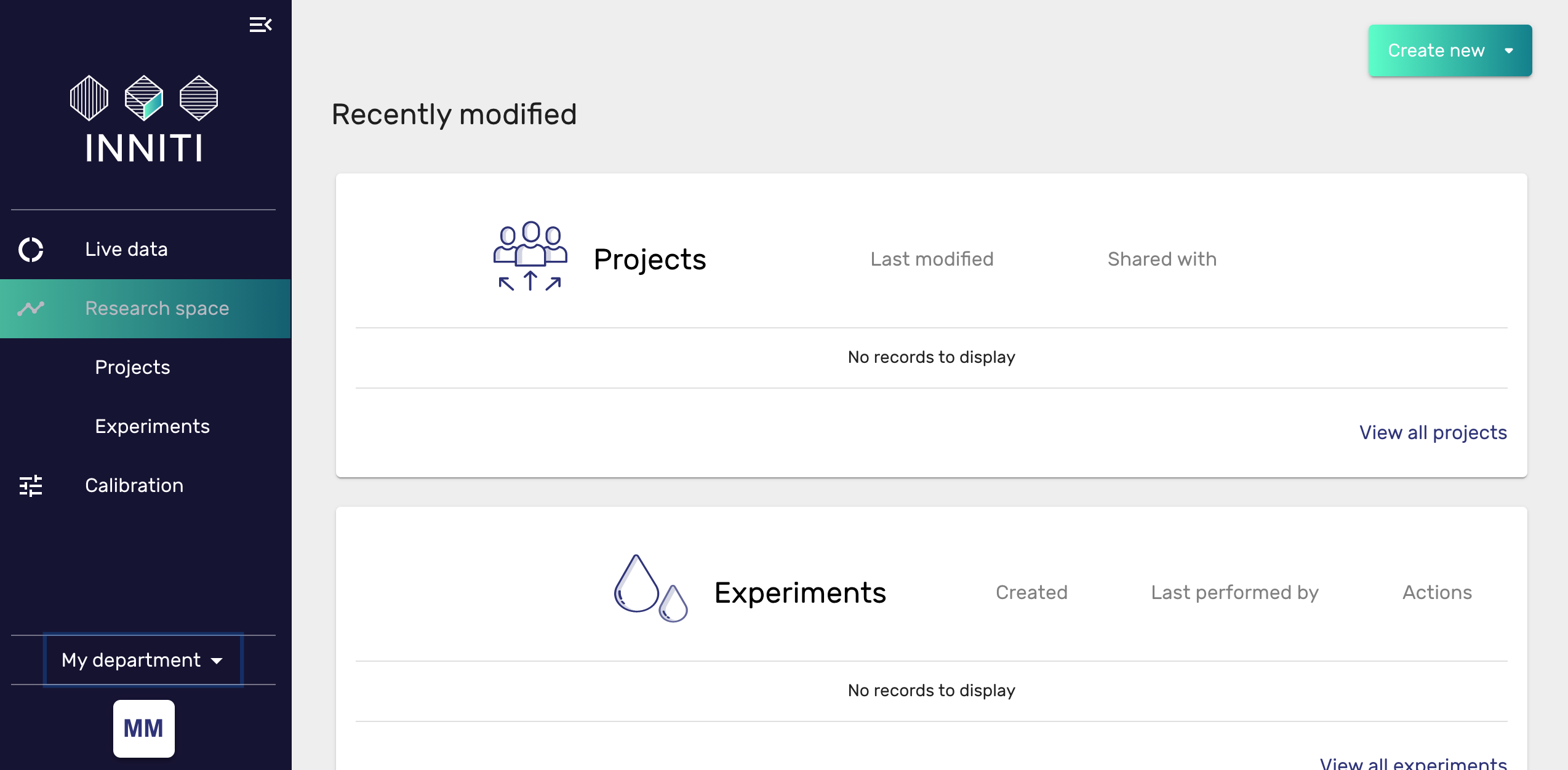 Inniti app research space