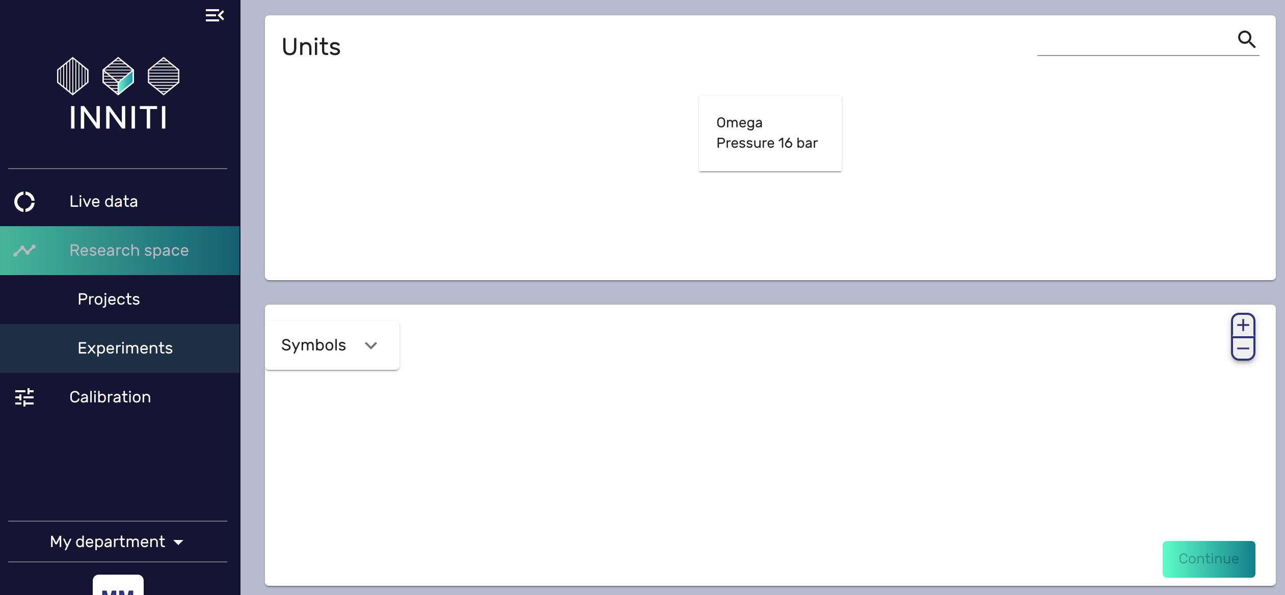 Inniti app experiment design page